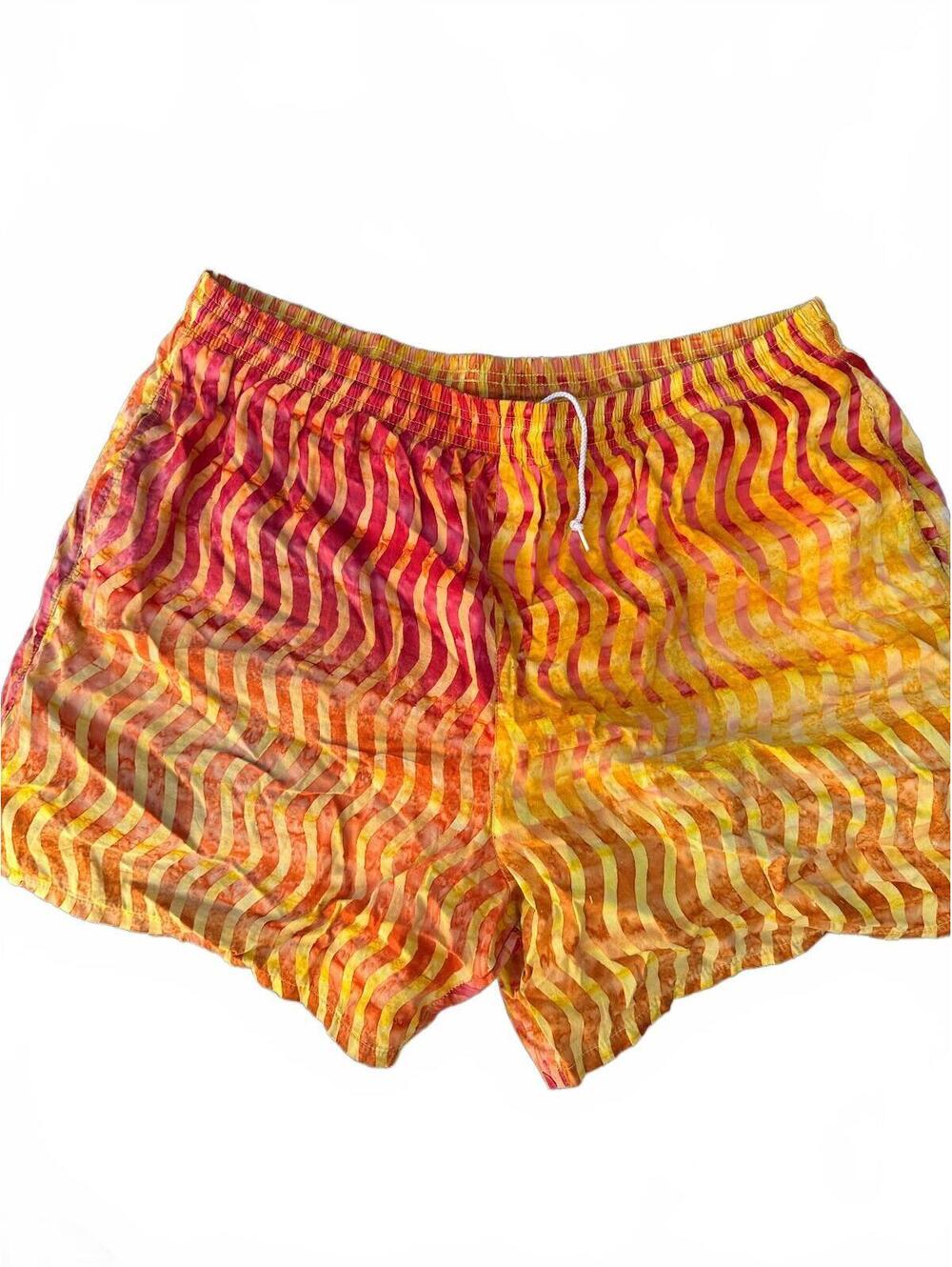 Vintage Paul Stuart USA Wavy Stripe Swim Trunks XXL